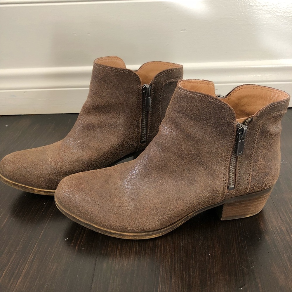 Lucky Brand booties with zippered sides